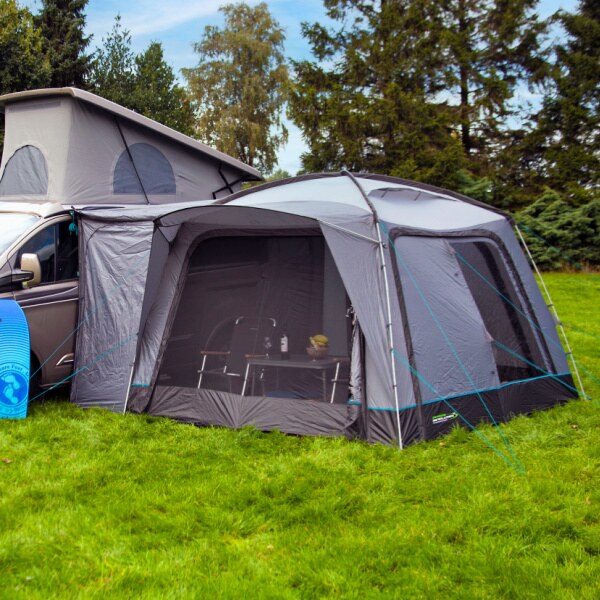 Cayman DT Poled Driveaway Awning with mesh front