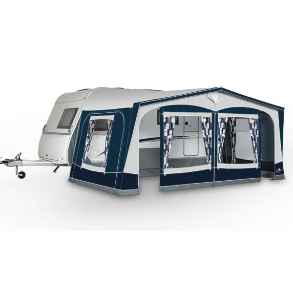 A Dorema Garda Awning in blue