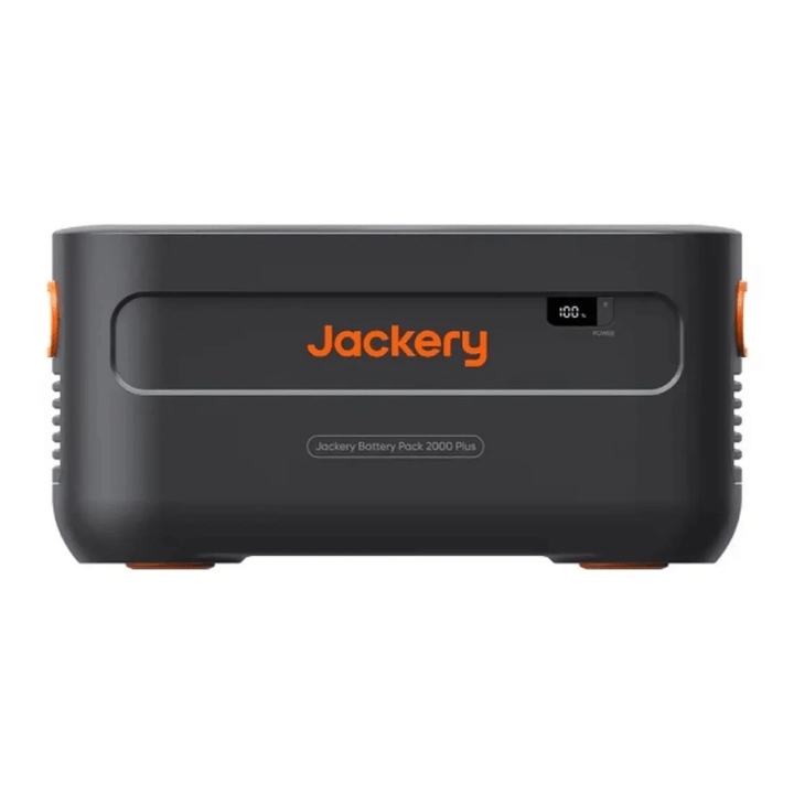 Jackery Battery Pack 2000 Plus front view showing power indicator and branding, on a white background.
