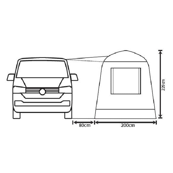 Outdoor Revolution Cayman Cuda FG Driveaway Awning side diagram
