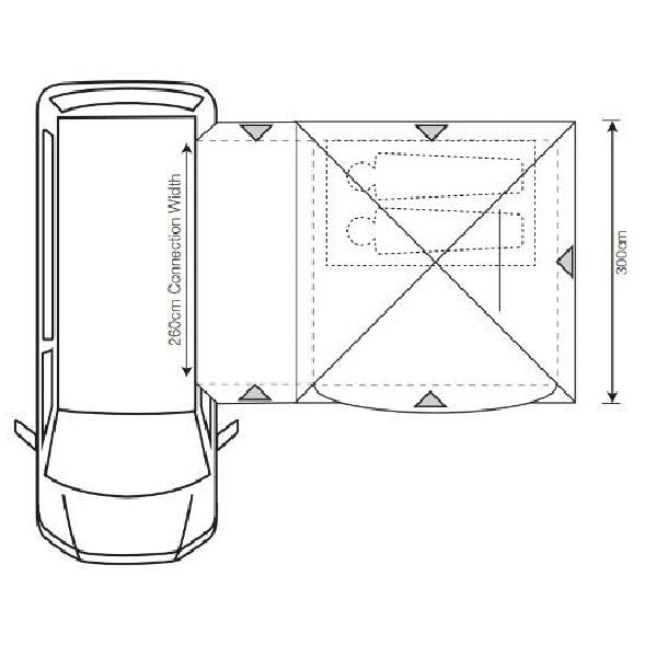 Outdoor Revolution Cayman DT Awning overhead diagram