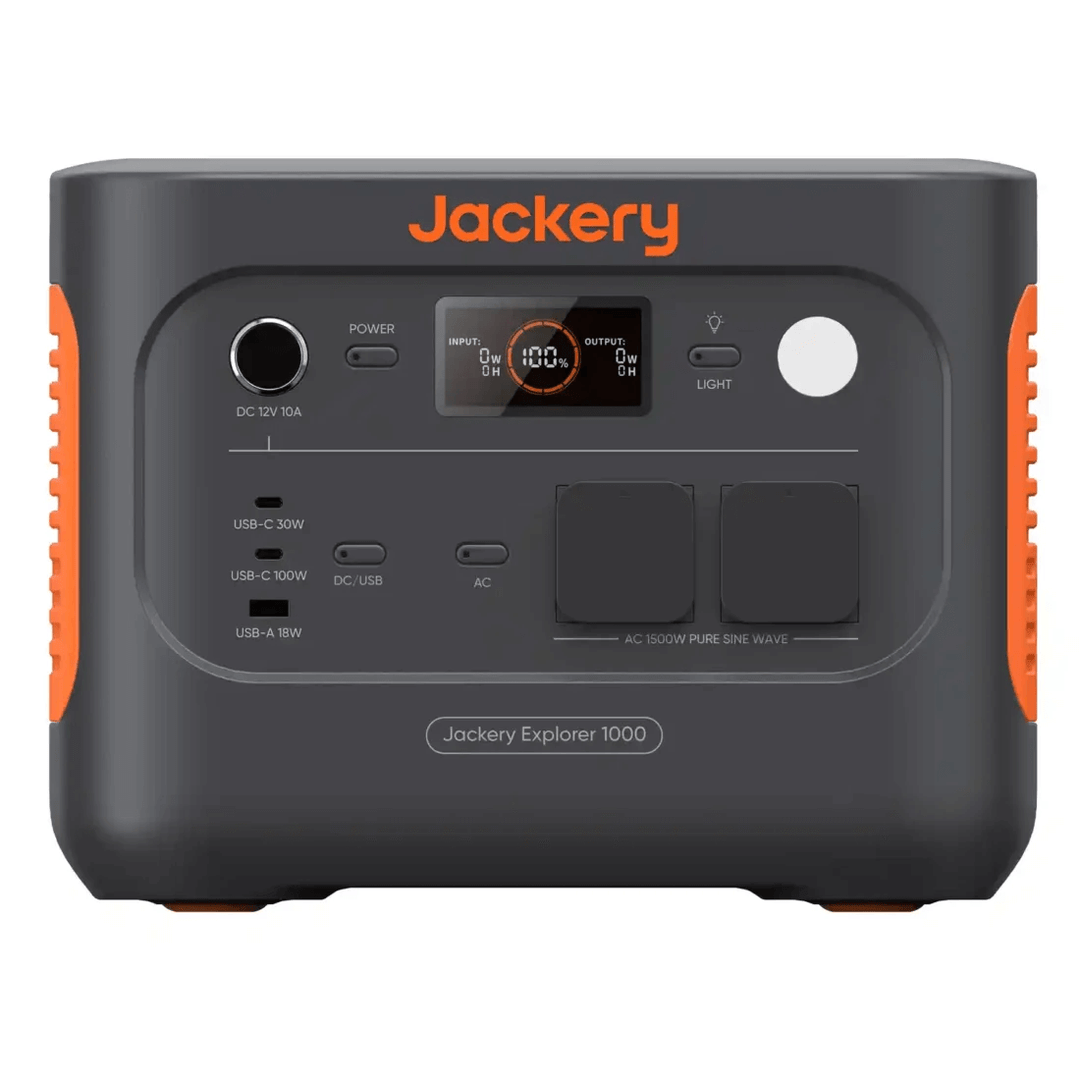 Jackery Explorer 1000 V2 portable power station front view on a white background.