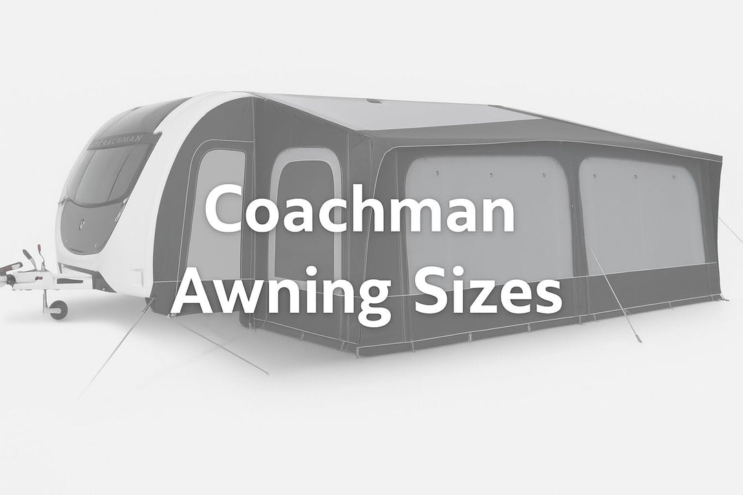 Coachman caravan with full awning showing Coachman awning sizes guide headline