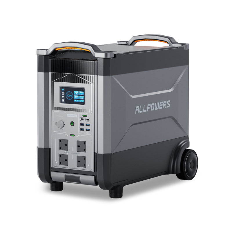 Front angled view of the ALLPOWERS R4000 power station with built-in handle on a white background.
