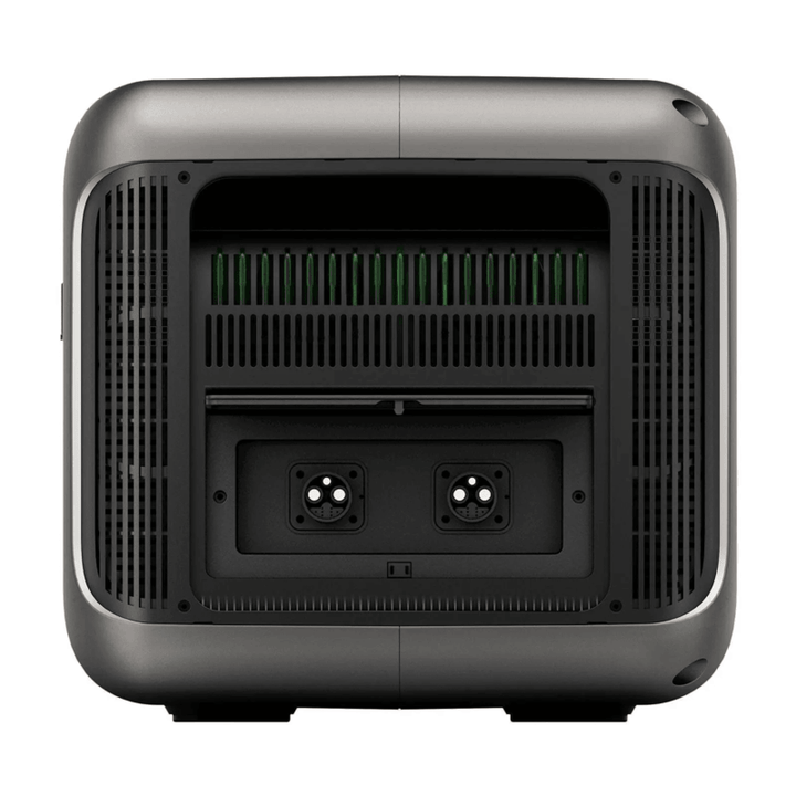 ALLPOWERS R3500 portable power station rear battery expansion ports on a white background.