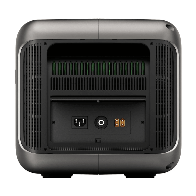 Rear view of the ALLPOWERS R3500 portable power station with power input ports on a white background.