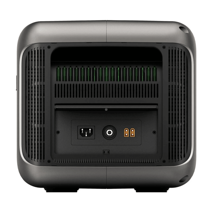Rear view of the ALLPOWERS R3500 portable power station with power input ports on a white background.