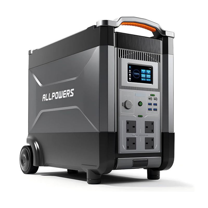 ALLPOWERS R4000 home backup power station front angled view with display screen on a white background.