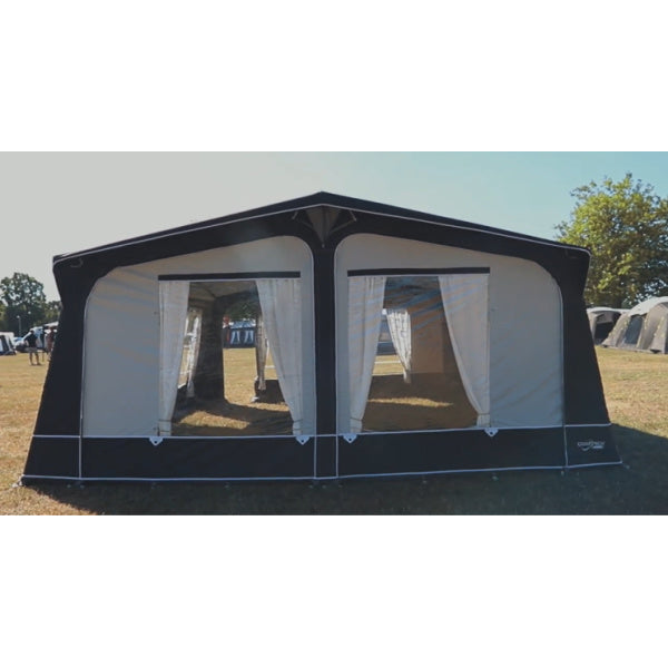 Camptech Cayman Caravan Awning shown from front