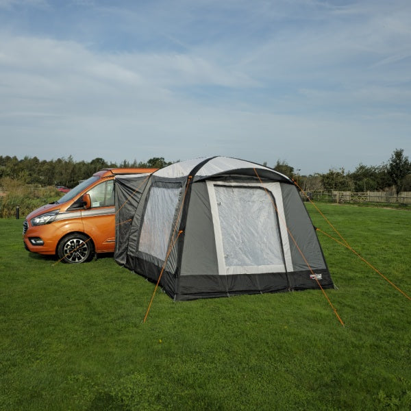 Camptech Moto Crown Air Awning shown from a front angle