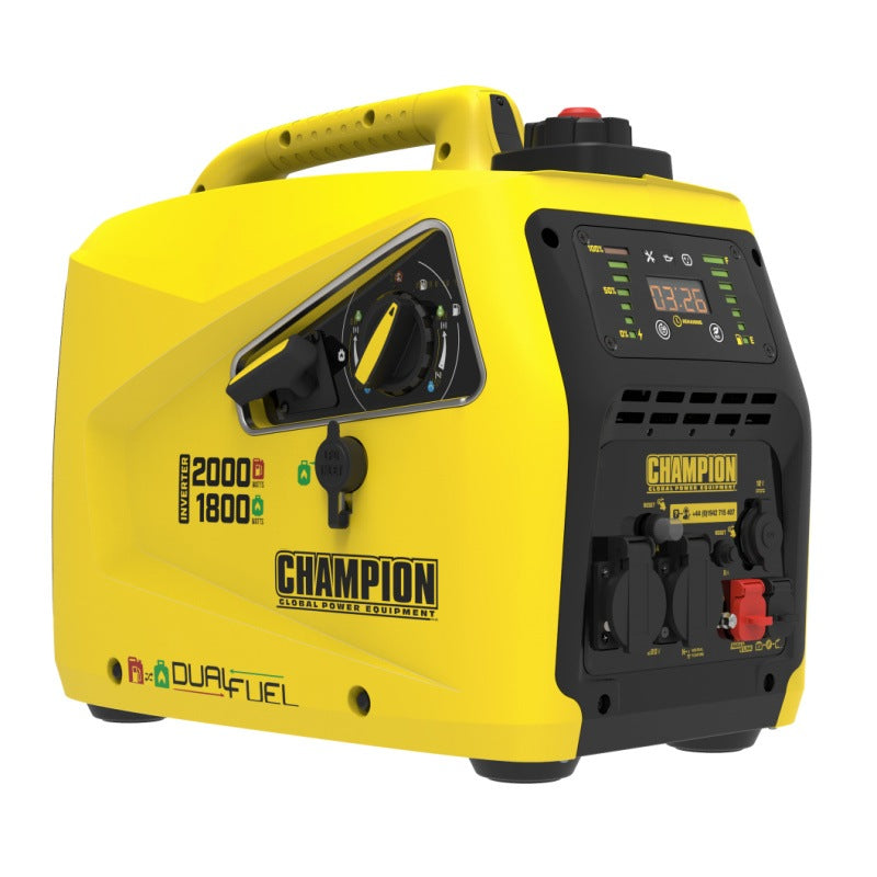 Champion 2000 Watt Dual Fuel Ultralight Portable Inverter Generator Front Left