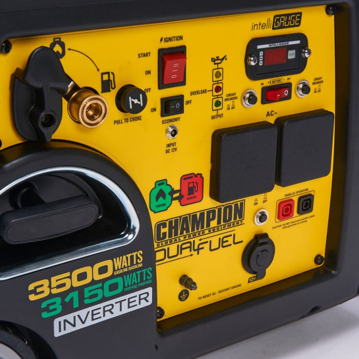 Champion 3500 Watt LPG Dual Fuel Inverter Generator Control Panel