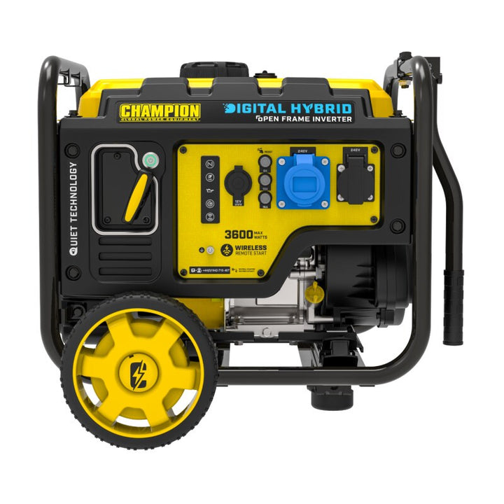 Champion 3600 Watt Frame Type Petrol Inverter Generator Left Side