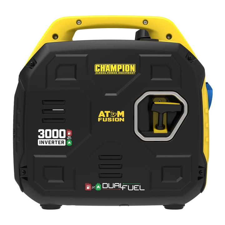 Champion Atom Fusion Dual Fuel 3000 Watt Inverter Generator Side