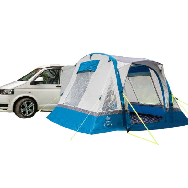 Cubo Breeze Inflatable Campervan Awning in blue on a white background