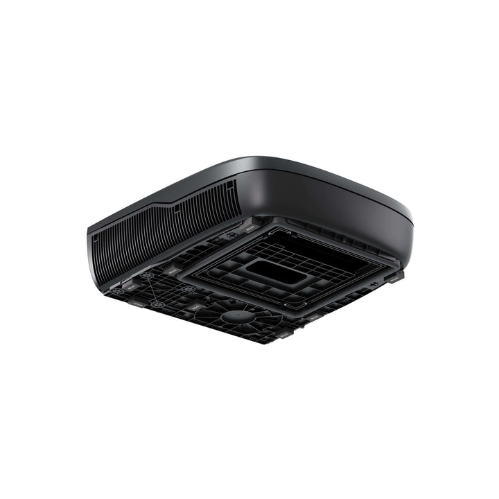 Dometic FreshJet FJZ4 1500 black roof air conditioner underside view showing mounting and airflow system, on a white background.