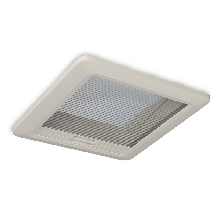 Dometic Mini Heki FL Campervan Skylight interior frame with flyscreen installed on a transparent background.
