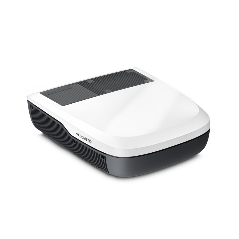 A Dometic FJX7 2200 Air Conditioning unit in white colour scheme on a plain white background
