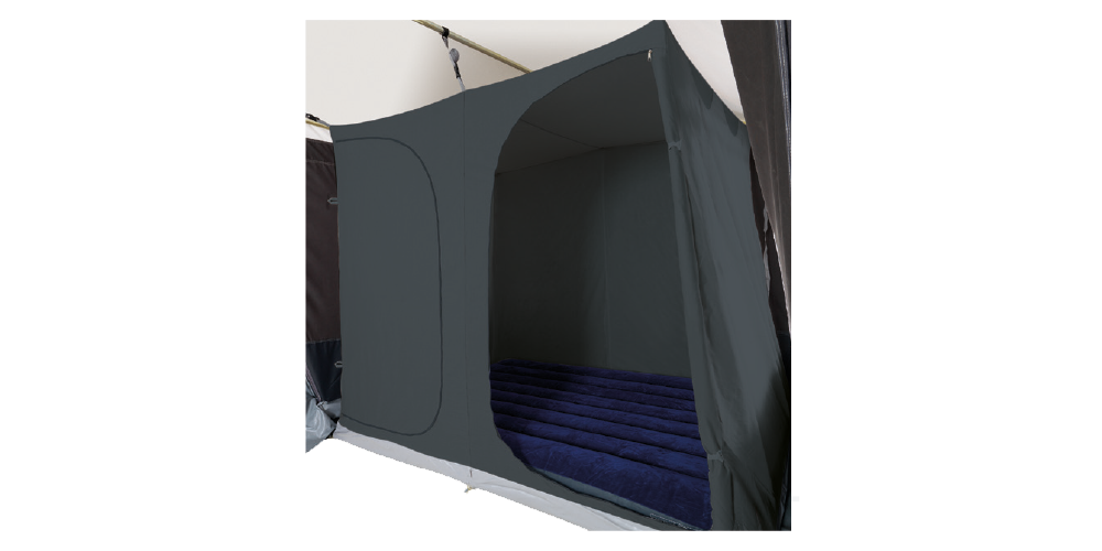 Dorema Inner Tent set up inside an awning on a transparent background.