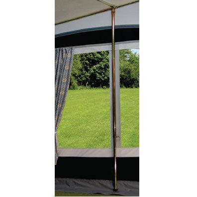 Dorema storm pole for full awnings fitted inside an awning on a grassy outdoor background.