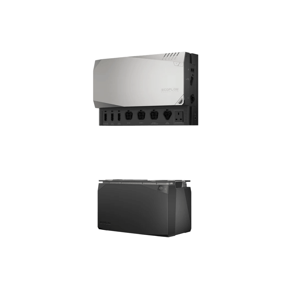EcoFlow 5kWh Power Kit showing the Power Hub paired with one battery module, with a transparent background.