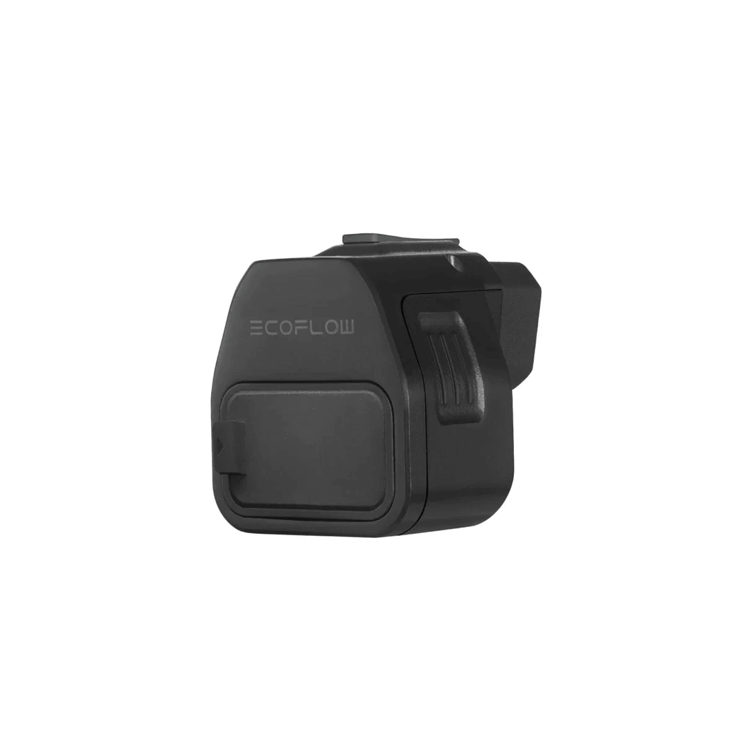 EcoFlow DELTA Pro to Smart Generator Adapter angled view on a white background.