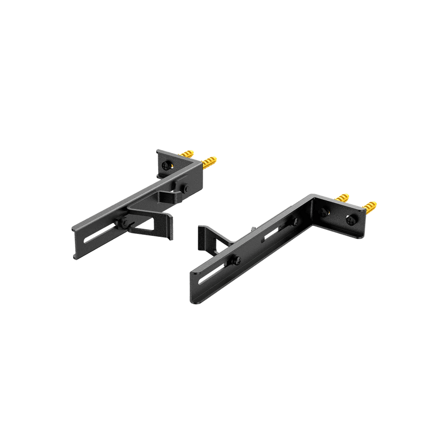 EcoFlow fixing metal tabs shown as two metal mounting brackets on a transparent background.