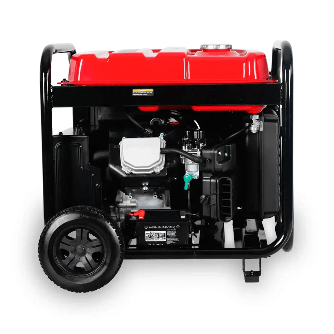 Excel Power XL12000iE 10kW Inverter Generator right side view showing engine components and fuel tank on a white background.