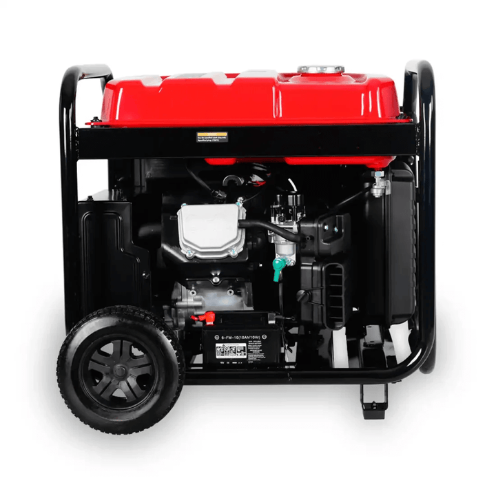 Excel Power XL12000iE 10kW Inverter Generator right side view showing engine components and fuel tank on a white background.
