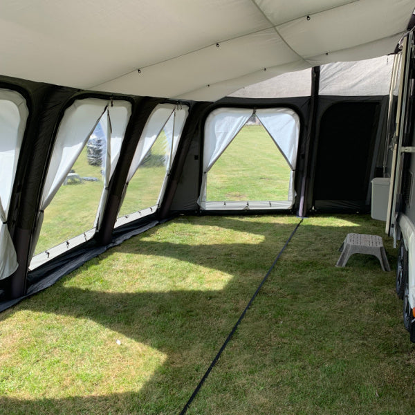 An Icon Air awning shown from the inside with all windows open