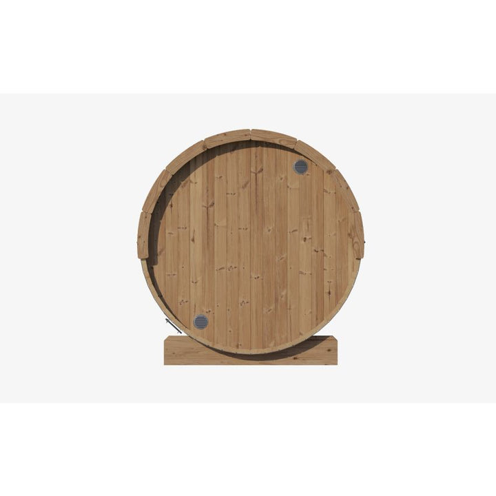 Back view of the InMedias Ergo 150 Sauna on a white background.