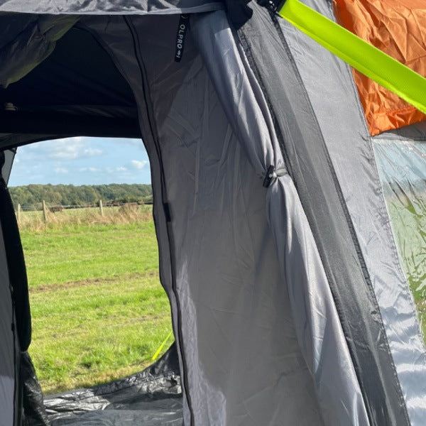 Loopo Breeze Awning shown from inside in a field