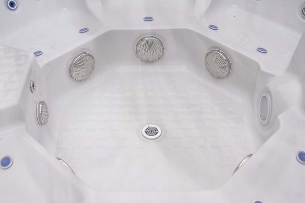 Close-up of Luso Spas The Platinum 10 Hot Tub footwell area with jets.