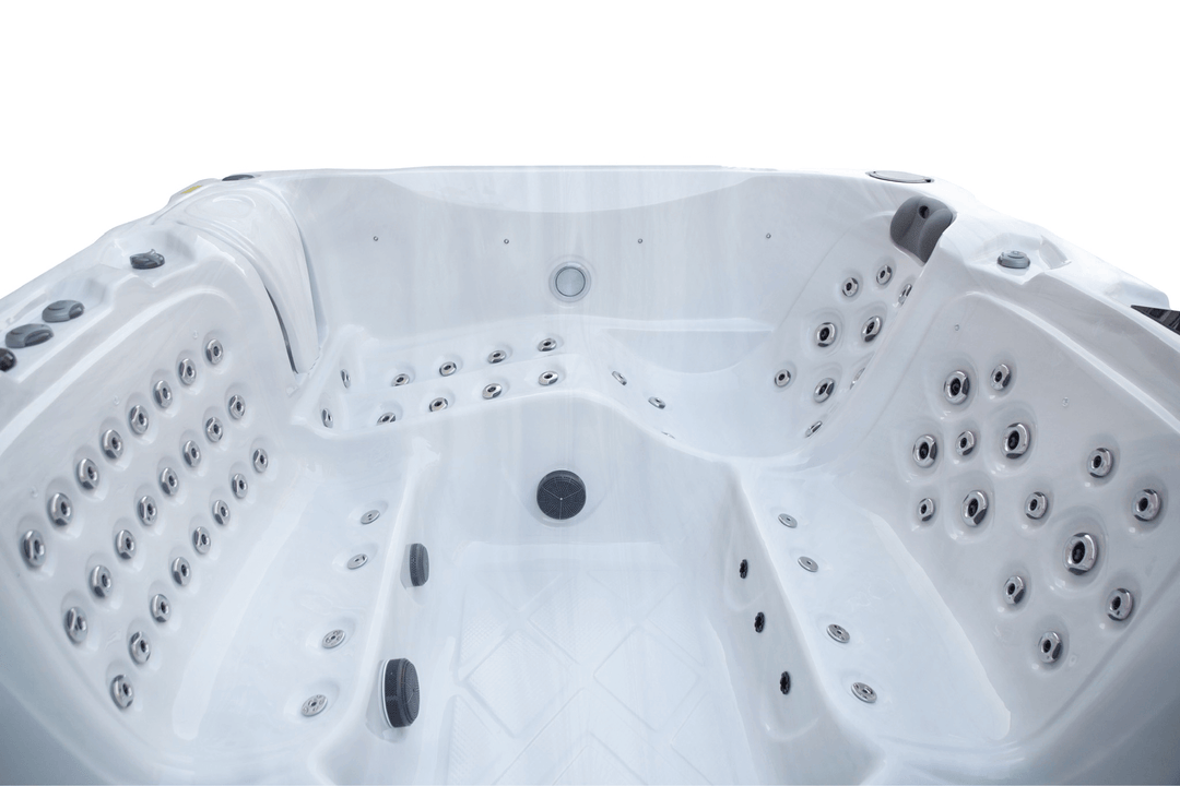 Interior close-up of Luso Spas The Maximus Hot Tub on a white background.