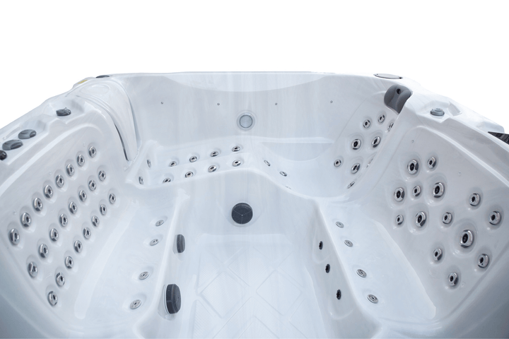 Interior close-up of Luso Spas The Maximus Hot Tub on a white background.