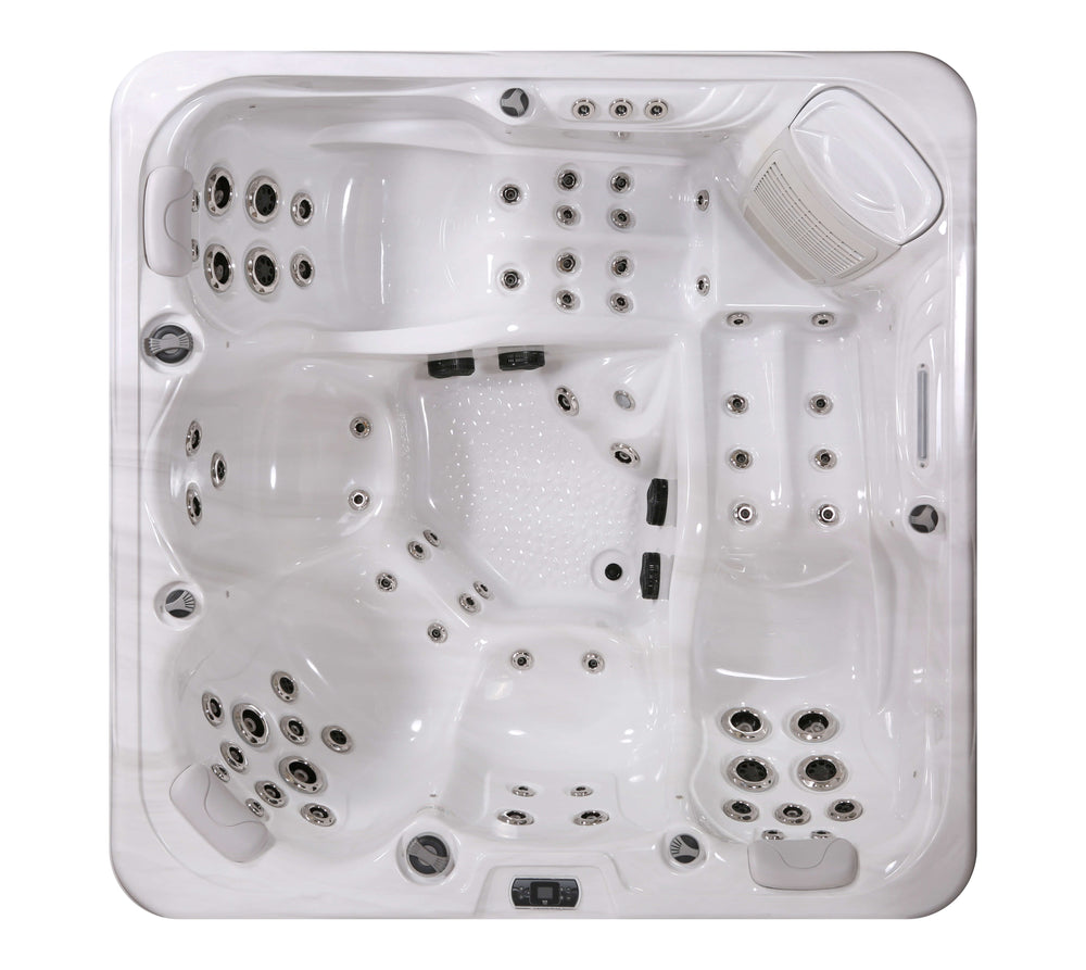 Luso Spas The Luna Hot Tub top-down view on a white background.