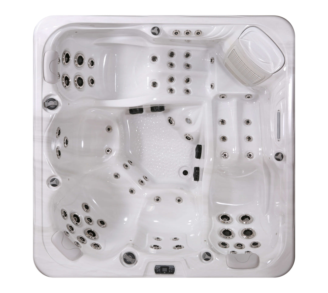 Luso Spas The Luna Hot Tub top-down view on a white background.