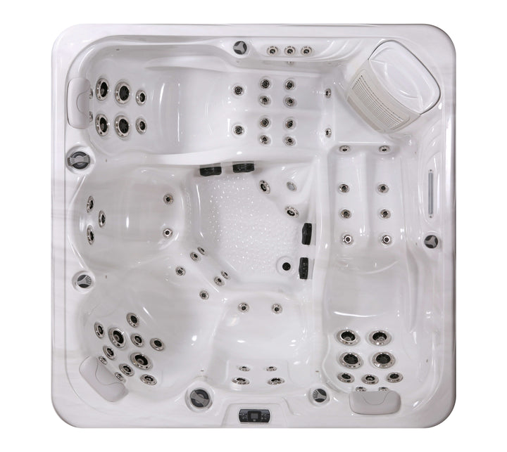 Luso Spas The Luna Hot Tub top-down view on a white background.