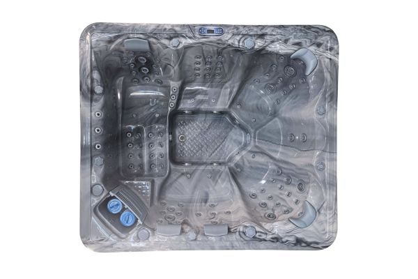 Top view of the Luso Spas The Maximus 2 Hot Tub in grey, on a white background.