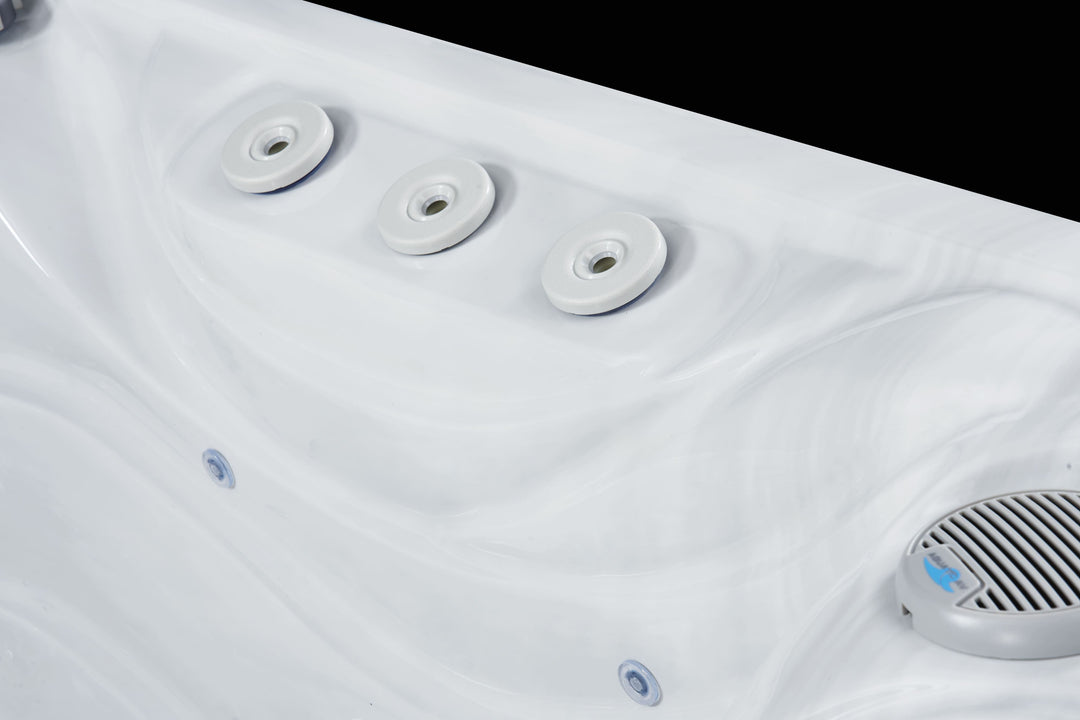 Close‑up of Luso Spas The Hercules Hot Tub jets and speaker.