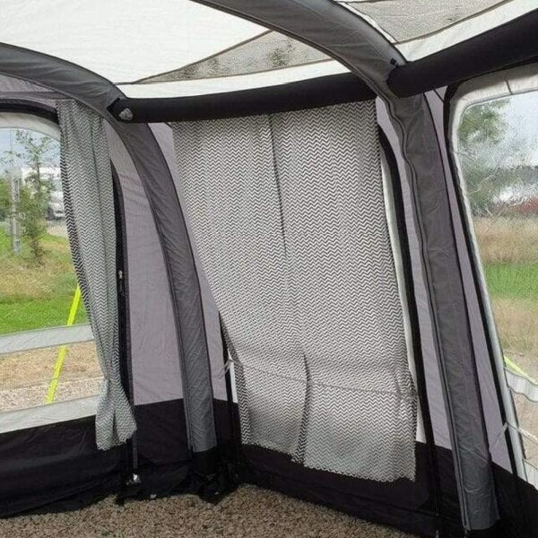 Olpro 420 Awning inside with curtains