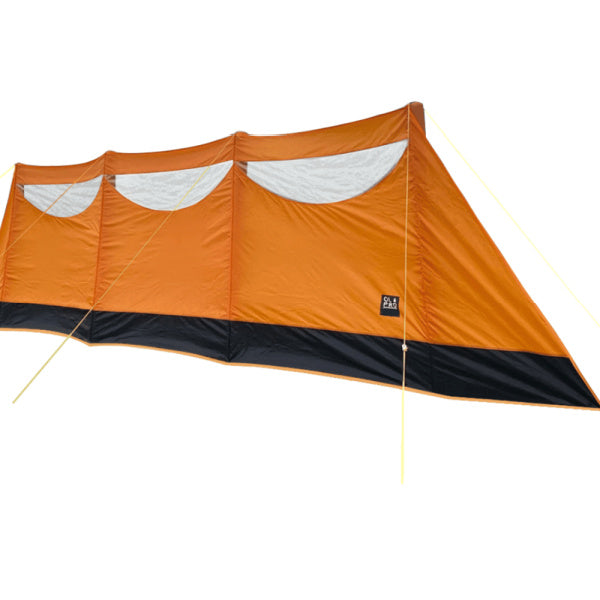 Olpro Inflatable Windbreak in orange on a white background