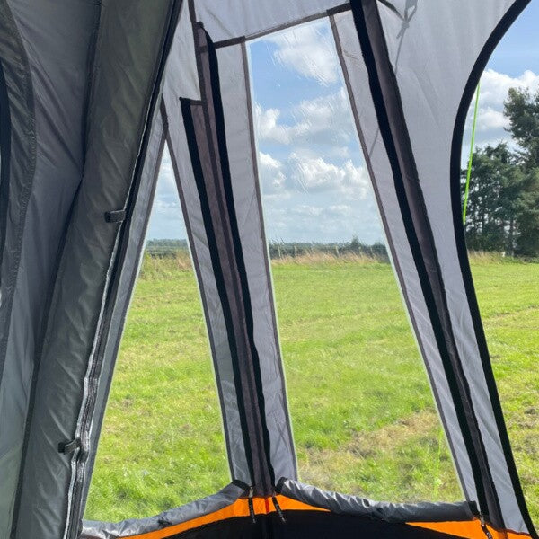 Olpro Loopo Breeze Awning shown from inside a window