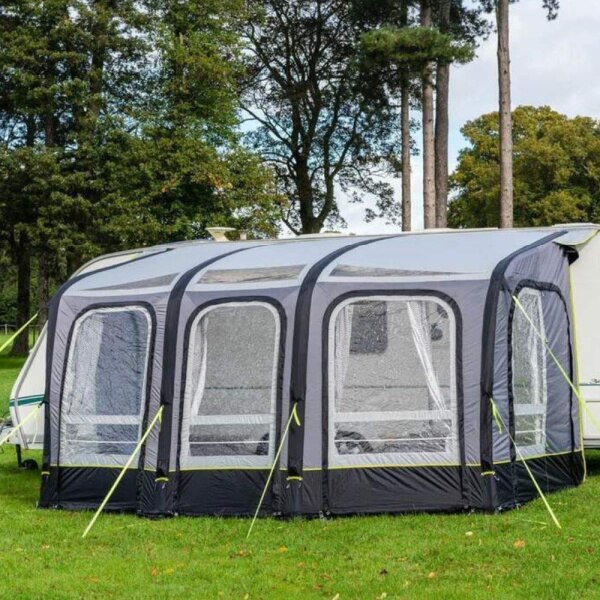 Olpro View Awning shown from front with three windows