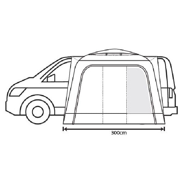 Outdoor Revolution Cayman Cuda FG Driveaway Awning front diagram