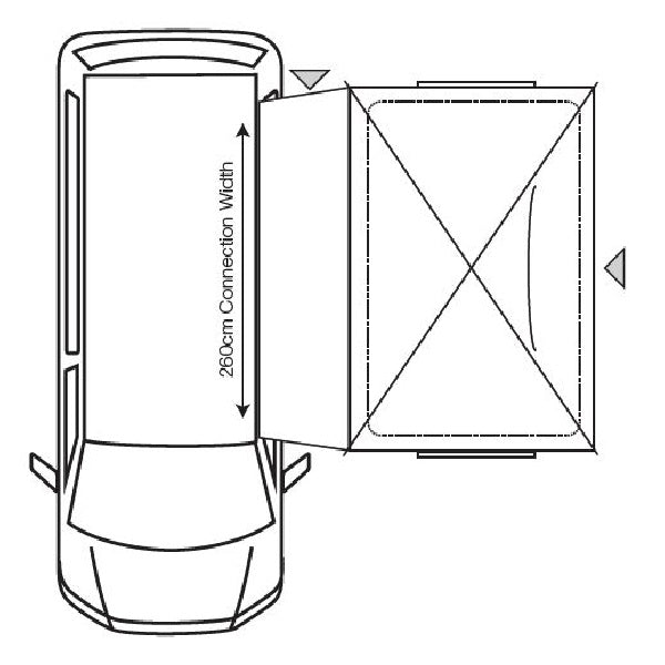 Outdoor Revolution Cayman Cuda FG Driveaway Awning overhead diagram