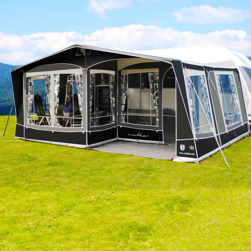 A Palladium 350 Caravan Awning in a field