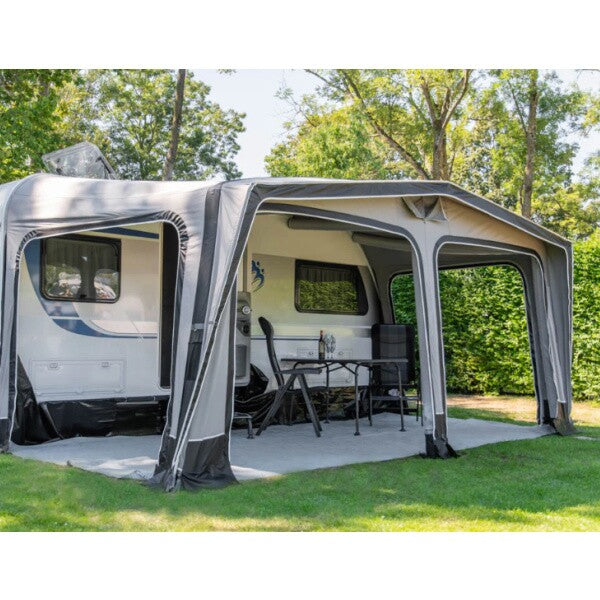 Quest Pluto Air Awning shown from front left with open panels