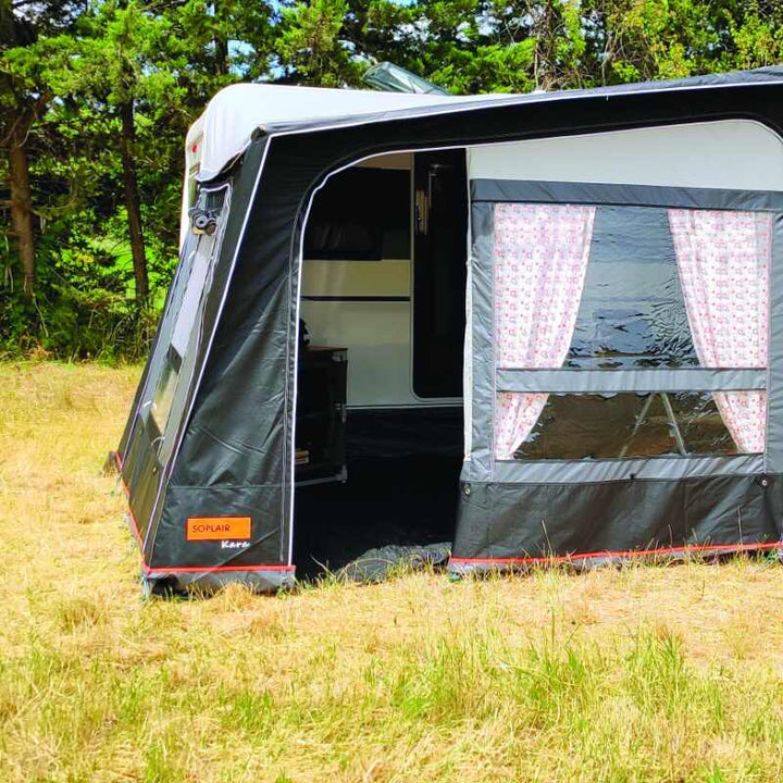 A Soplair Kara Caravan Awning shown close up