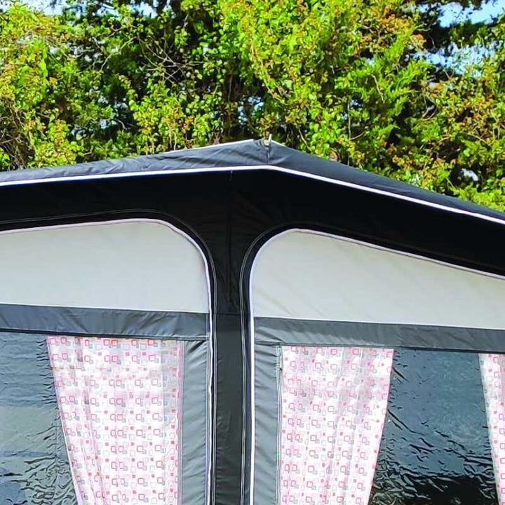 The peaked roof on a Soplair Kara Caravan Awning